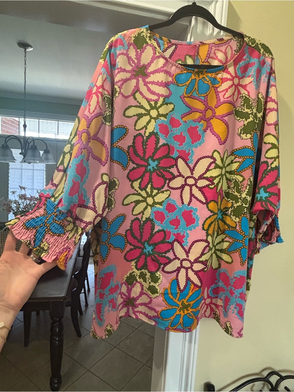 Vibrant Floral Pink Multi Blouse